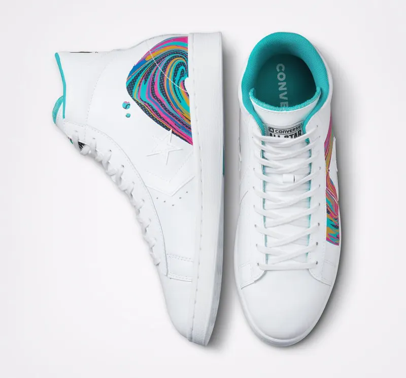 Converse Pro Leather ’90s Marbled Wit/prime Pink/groen