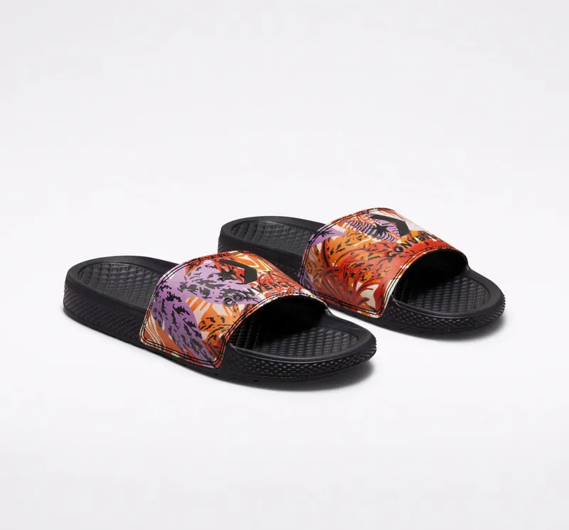 Converse All Star Slide Tropical Florals Zwart/light Curry/beyond Pink