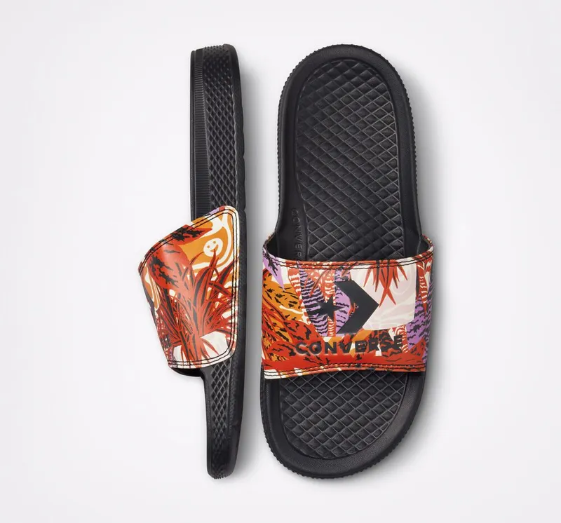Converse All Star Slide Tropical Florals Zwart/light Curry/beyond Pink