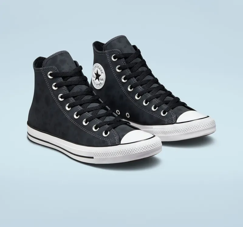 Converse Chuck Taylor All Star Distressed Leather Dk Smoke Grey/zwart/iron Grey