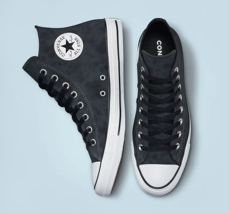 Converse Chuck Taylor All Star Distressed Leather Dk Smoke Grey/zwart/iron Grey