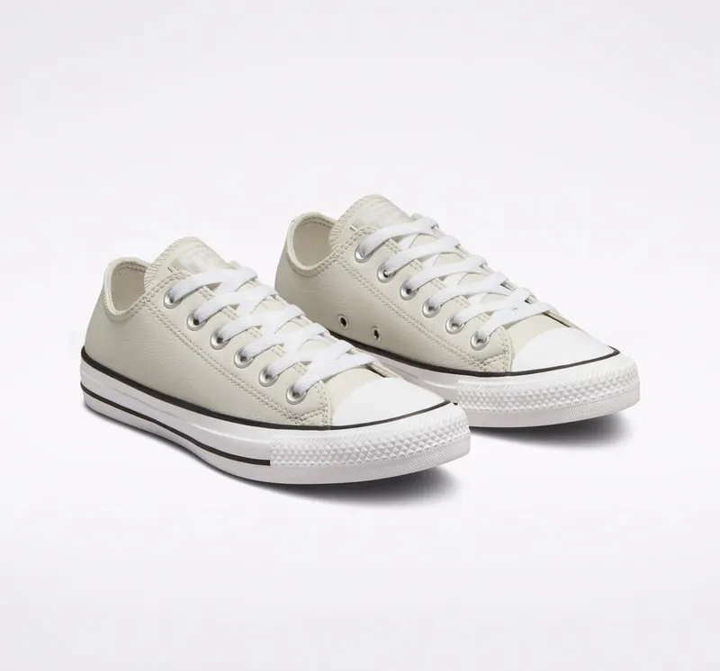 Converse Chuck Taylor All Star Faux Leather Light Bone/wit/zwart