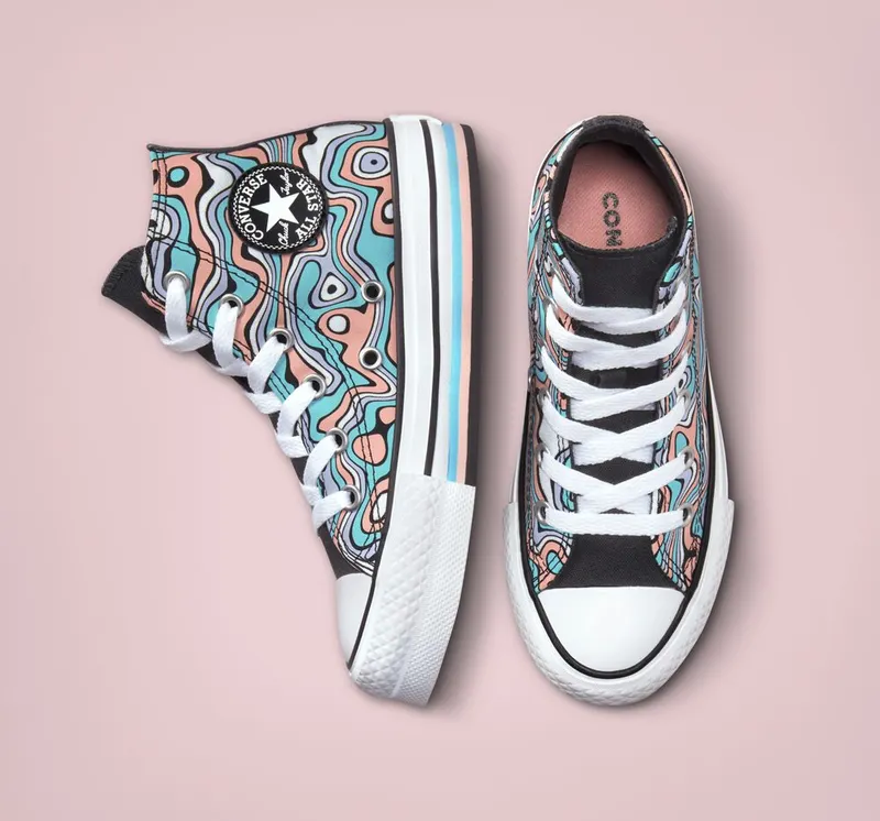 Converse Chuck Taylor All Star Lift Platform Color Swirl Light Aqua/bleached Coral