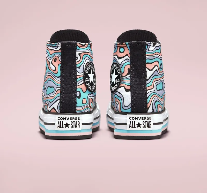Converse Chuck Taylor All Star Lift Platform Color Swirl Light Aqua/bleached Coral