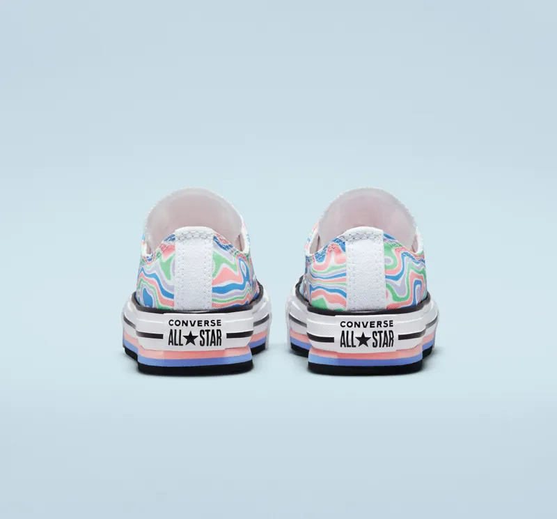 Converse Chuck Taylor All Star Lift Platform Color Swirl Bleached Coral/royal Pulse