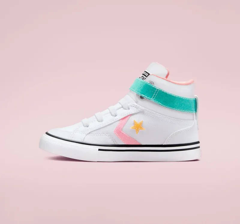 Converse Pro Blaze Strap Glitter Wit/zwart/bleached Coral