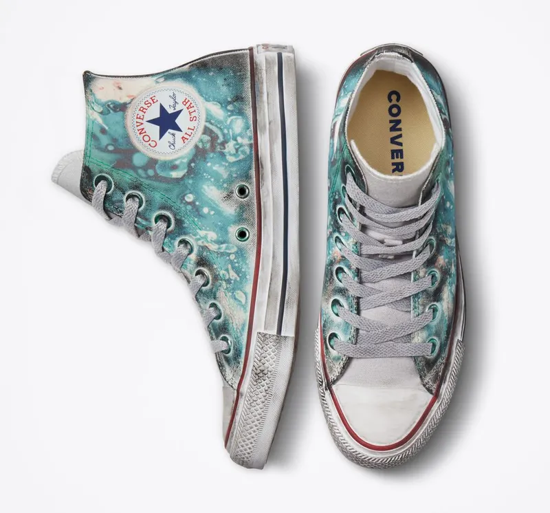 Converse Chuck Taylor All Star Tie-Dye Burnished Midsole Dirty Green Smoke In