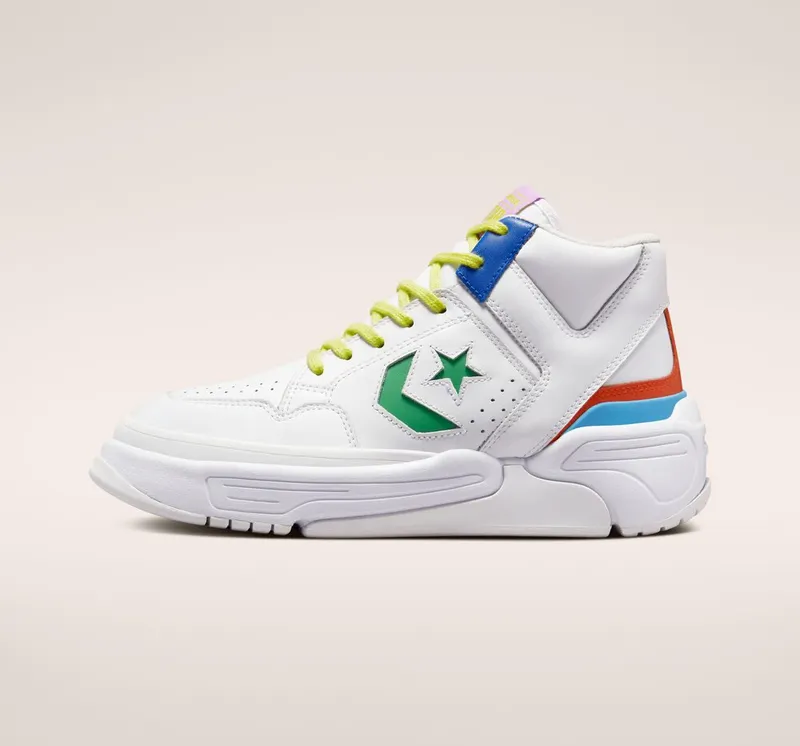 Converse Weapon CX Vegas Lights Wit/game Royal/groen/oranje