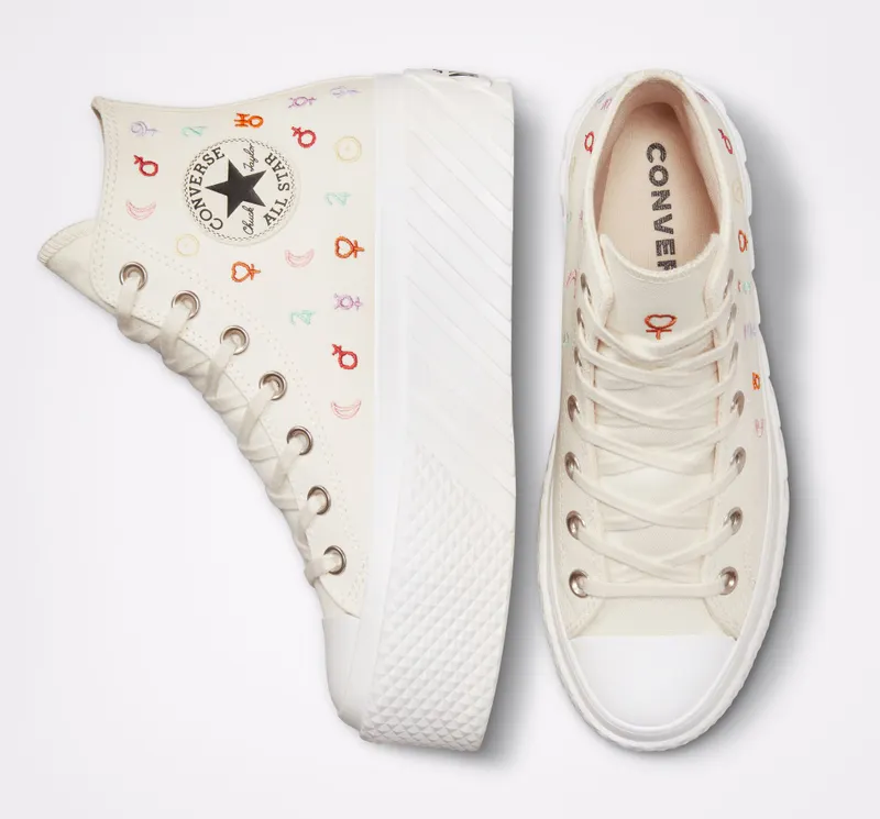 Converse Chuck Taylor All Star Lift 2X Platform Mystic Symbols Egret/vintage White