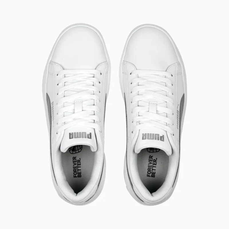 Puma Smash Platform V3 Metallic Zilver/Wit (389402-02)