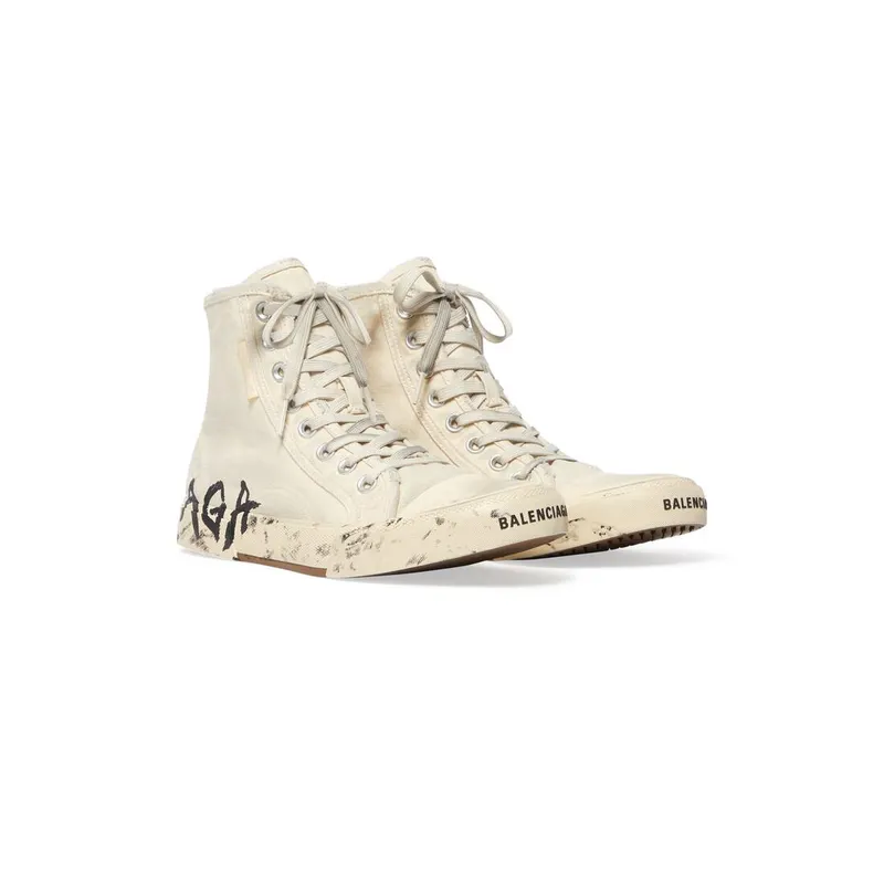 Balenciaga Paris High Top Graffiti Trainers White (688752W3RR49010)