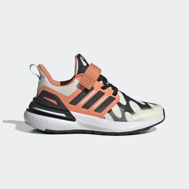 adidas RapidaSport Bounce Marimekko Running met Elastische Veters en Klittenband Cloud White / Core Black / Semi Coral (H06362)