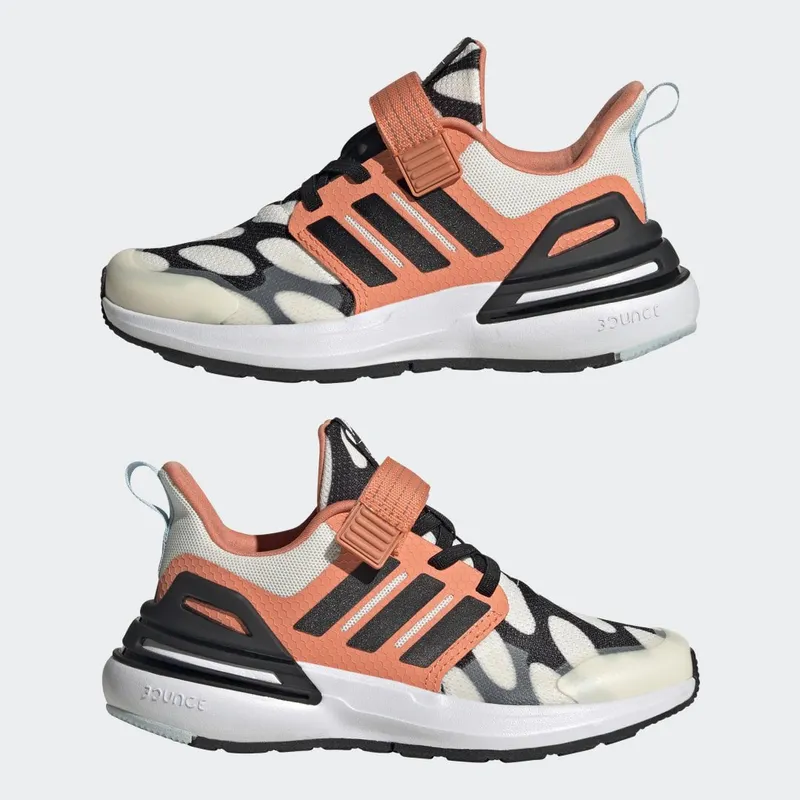 adidas RapidaSport Bounce Marimekko Running met Elastische Veters en Klittenband Cloud White / Core Black / Semi Coral (H06362)