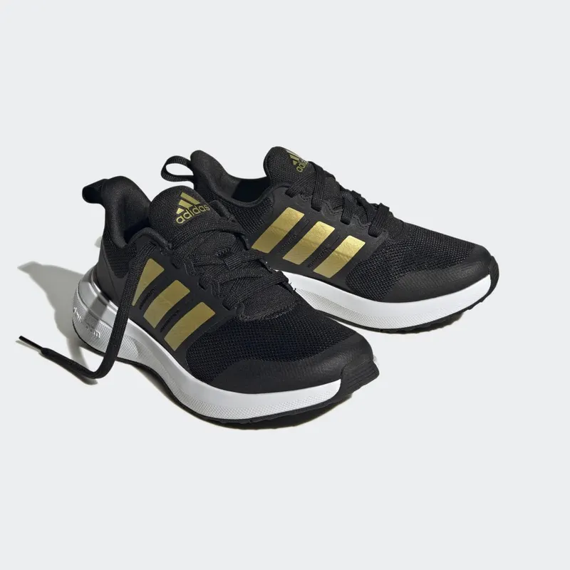 adidas FortaRun 2.0 Cloudfoam Veterschoenen Core Black / Gold Metallic / Cloud White (HP5432)