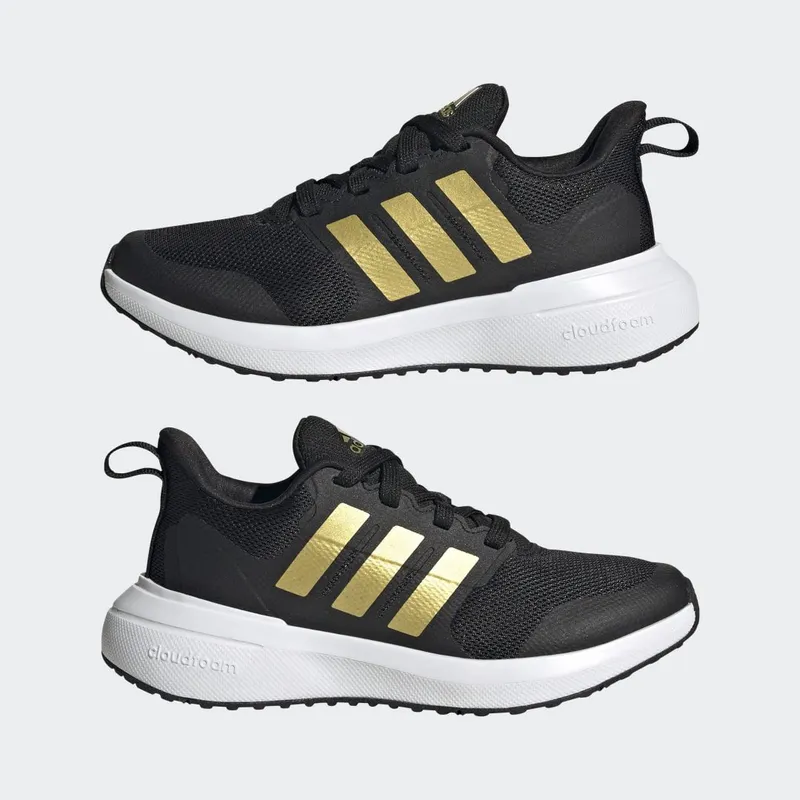 adidas FortaRun 2.0 Cloudfoam Veterschoenen Core Black / Gold Metallic / Cloud White (HP5432)