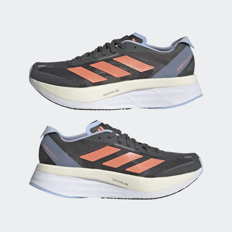 adidas Adizero Boston 11 Grey Six / Coral Fusion / Blue Dawn (HQ3698)