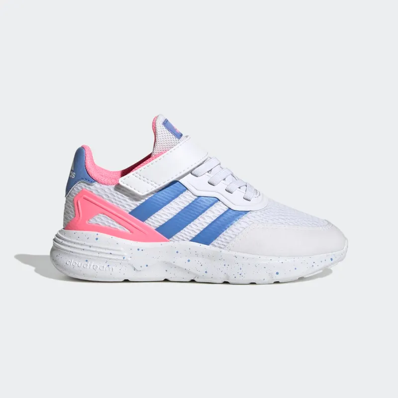 adidas Nebzed met Elastische Veters en Klittenband Cloud White / Blue Fusion / Beam Pink (HQ6147)