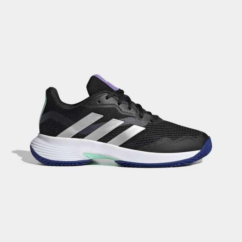 adidas CourtJam Control Clay Tennisschoenen Core Black / Silver Metallic / Pulse Mint (HQ8474)