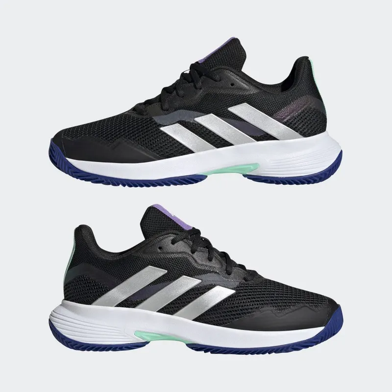adidas CourtJam Control Clay Tennisschoenen Core Black / Silver Metallic / Pulse Mint (HQ8474)