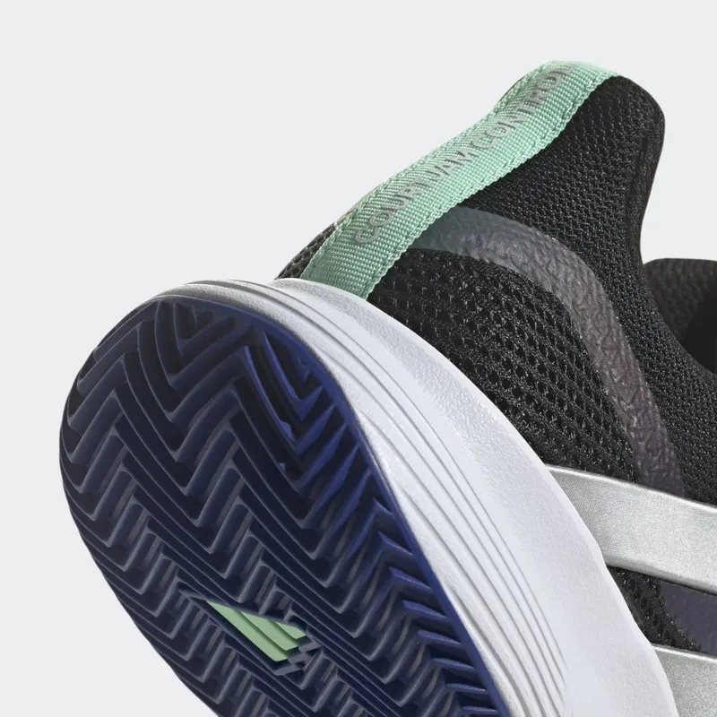 adidas CourtJam Control Clay Tennisschoenen Core Black / Silver Metallic / Pulse Mint (HQ8474)
