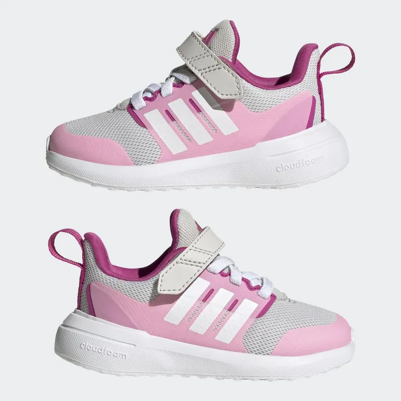 adidas FortaRun 2.0 Cloudfoam met Elastische Veters en Klittenband Grey One / Cloud White / Beam Pink (HR0281)
