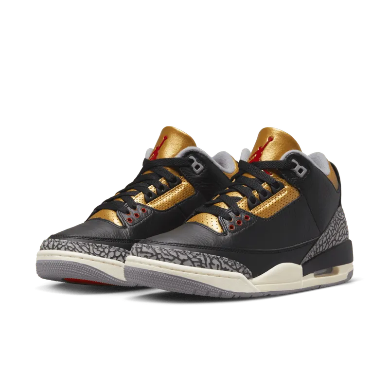 Jordan 3 Retro Black Cement Gold (W) Black / Fire Red / Metallic Gold / Cement Grey (CK9246-067)