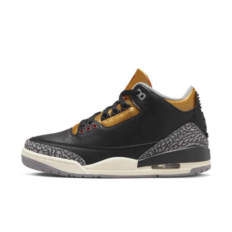 Jordan 3 Retro Black Cement Gold (W) Black / Fire Red / Metallic Gold / Cement Grey (CK9246-067)