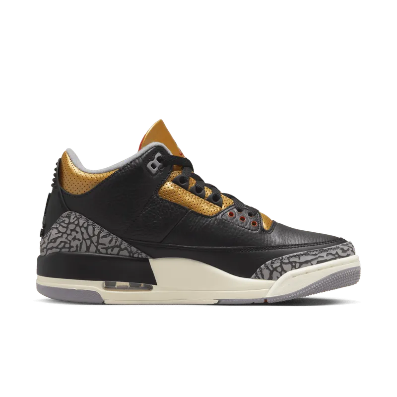 Jordan 3 Retro Black Cement Gold (W) Black / Fire Red / Metallic Gold / Cement Grey (CK9246-067)