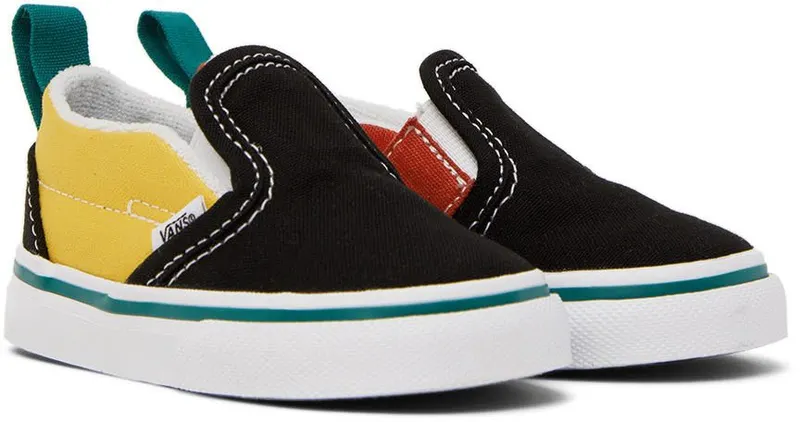 Vans Baby Black & Red Slip-On V Sneakers (VN0A5EFKBML)