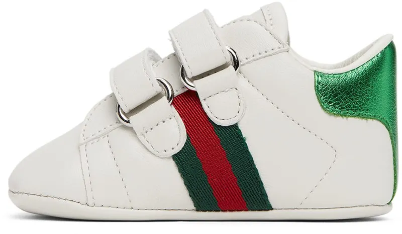 Gucci Baby White Ace Pre-Walker Sneakers (500852 BKPT0)