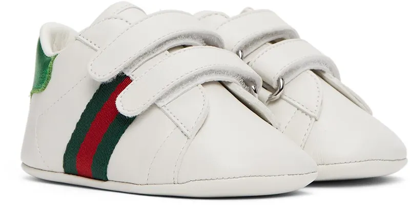 Gucci Baby White Ace Pre-Walker Sneakers (500852 BKPT0)
