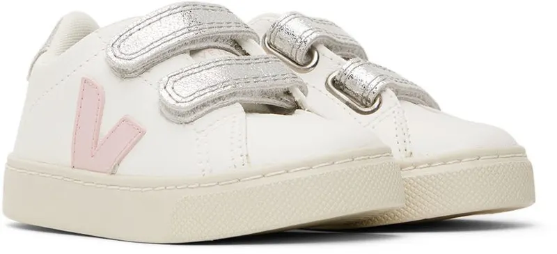 VEJA Baby White & Silver Leather Esplar Sneakers (SV0502529)