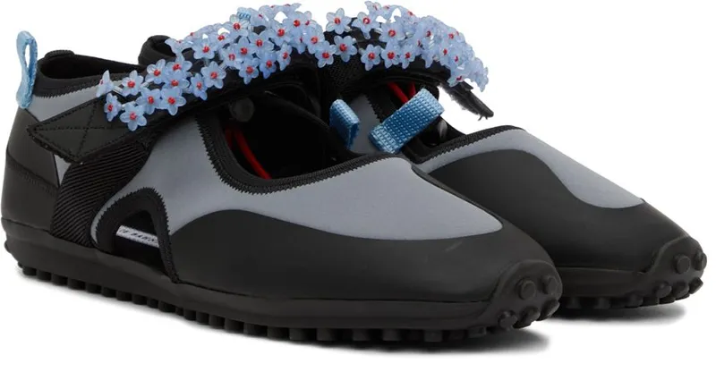 Cecilie Bahnsen Black & Gray Sara Open Sneakers (01.22-SH0005)