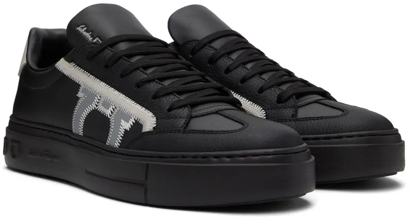 Salvatore Ferragamo Black Gancini Sneakers (753141 02B726041)