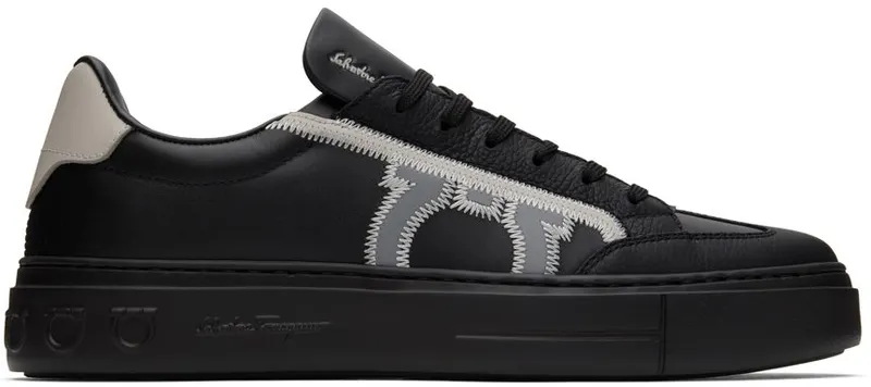 Salvatore Ferragamo Black Gancini Sneakers (753141 02B726041)