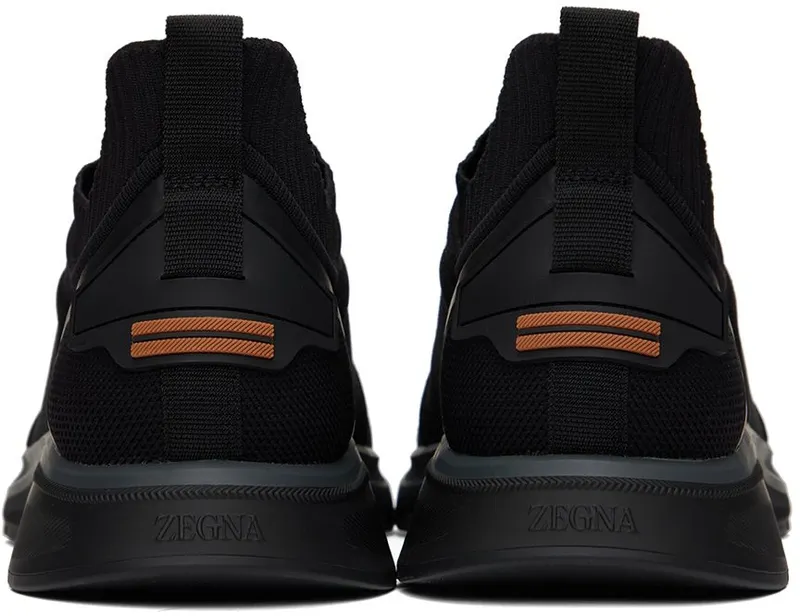 ZEGNA Black Slip-On Sneakers (LHUTS-S5482Z)