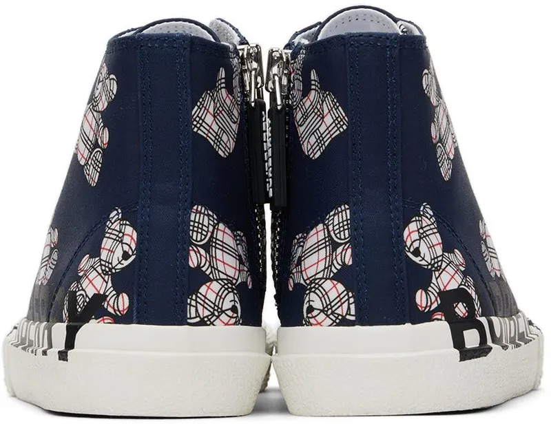Burberry Kids Navy Thomas Bear High Sneakers (8054587)