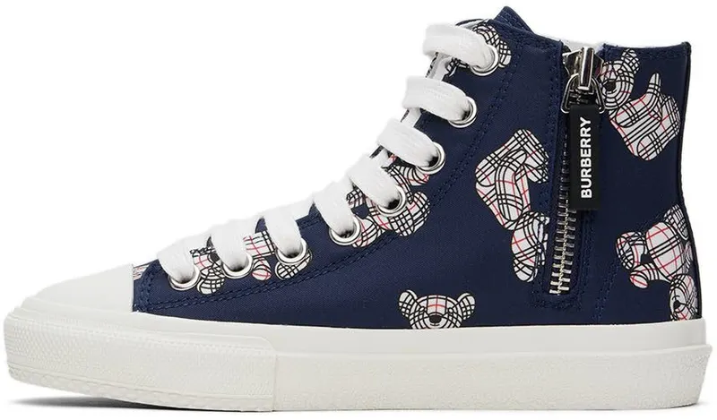 Burberry Kids Navy Thomas Bear High Sneakers (8054587)