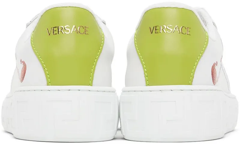 Versace Kids White Safety Pin Sneakers (1000888_1A03802_2W810)