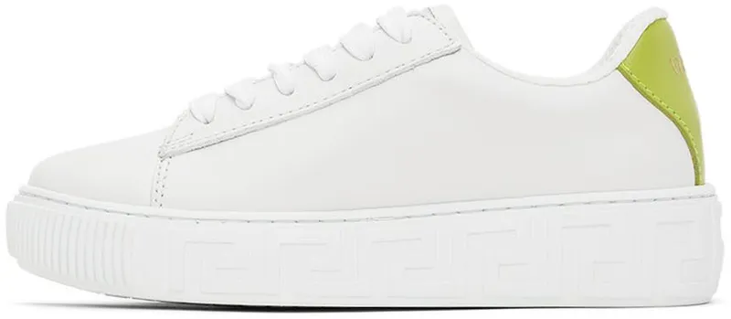 Versace Kids White Safety Pin Sneakers (1000888_1A03802_2W810)