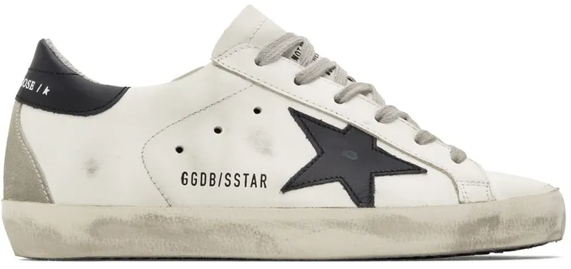 Golden Goose SSENSE Exclusive White & Black Super-Star Classic Sneakers (GWF00102.F000663.10283)