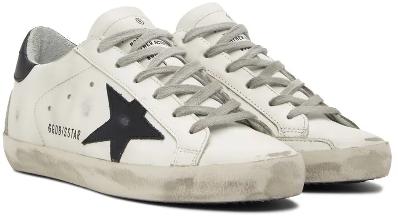 Golden Goose SSENSE Exclusive White & Black Super-Star Classic Sneakers (GWF00102.F000663.10283)