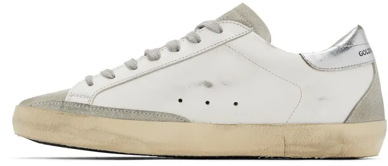 Golden Goose White & Gray Super-Star Classic Sneakers (GMF00102.F002540.10901)