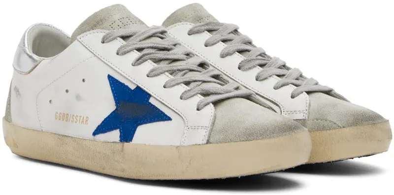 Golden Goose White & Gray Super-Star Classic Sneakers (GMF00102.F002540.10901)