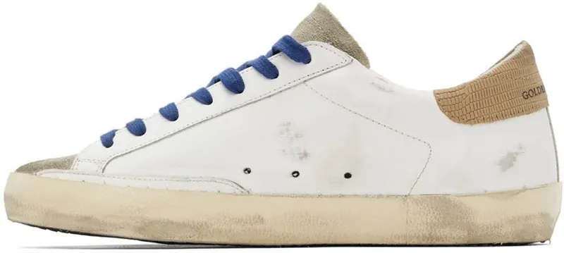 Golden Goose White & Taupe Super-Star Classic Sneakers (GMF00101.F003208.11178)