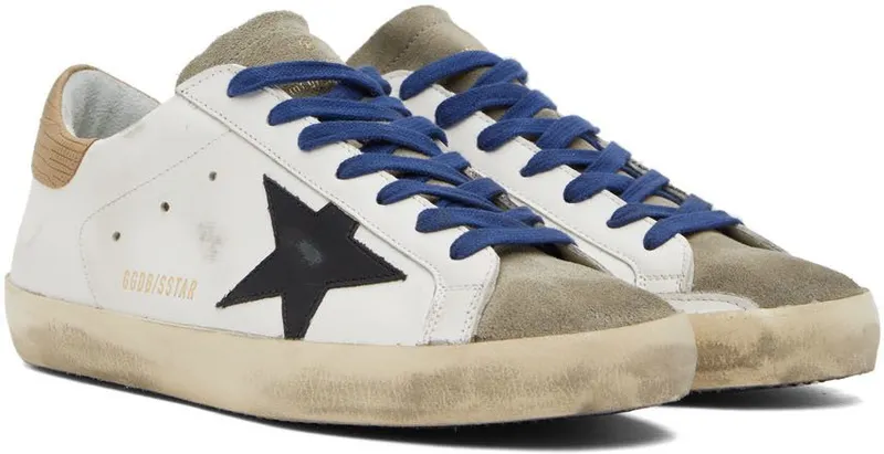 Golden Goose White & Taupe Super-Star Classic Sneakers (GMF00101.F003208.11178)