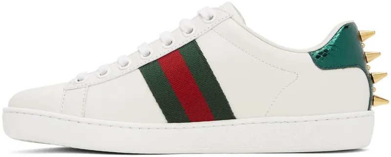 Gucci White Pearl Stud New Ace Sneakers (431887 02JP0)