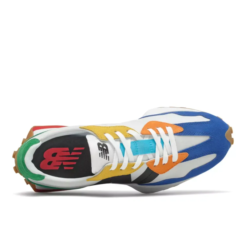 New Balance 327 Multicolor White / Black / Blue / Green (MS327PBA)
