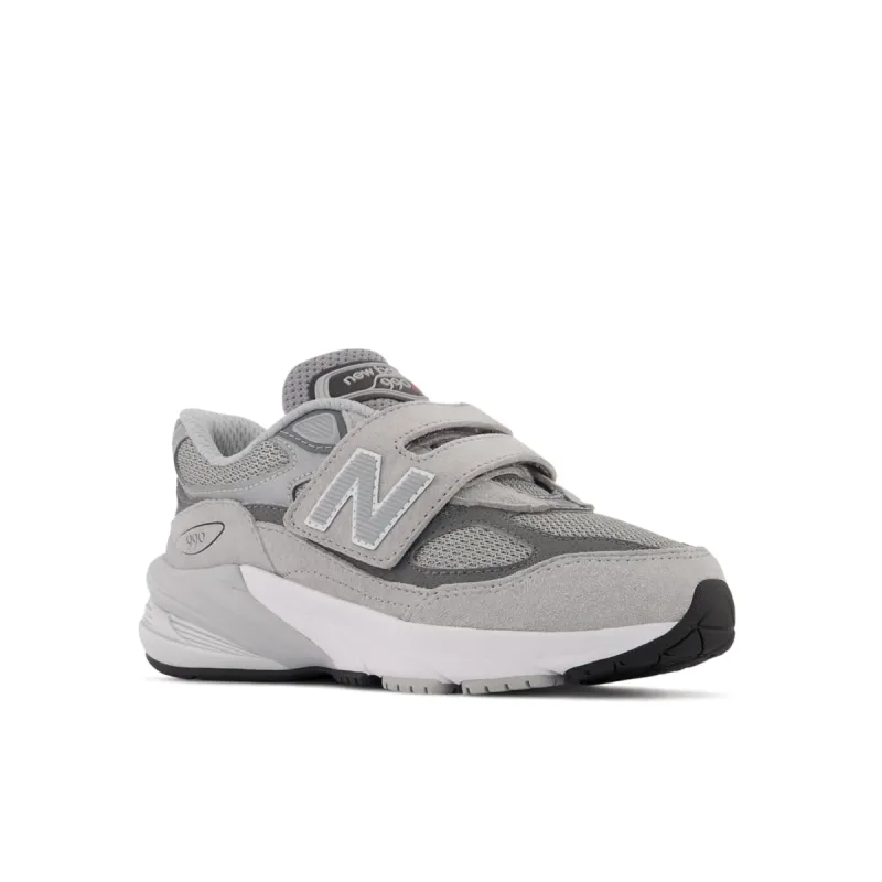 New Balance 990V6 Kids ‘Grey’ – Hook and Loop Grey / Castlerock (PV990GL6)