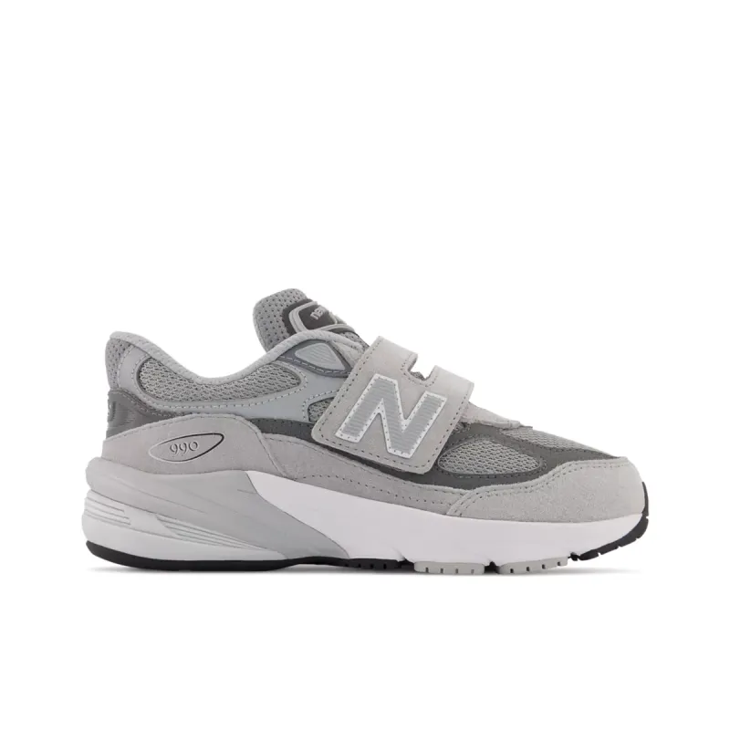New Balance 990V6 Kids ‘Grey’ – Hook and Loop Grey / Castlerock (PV990GL6)